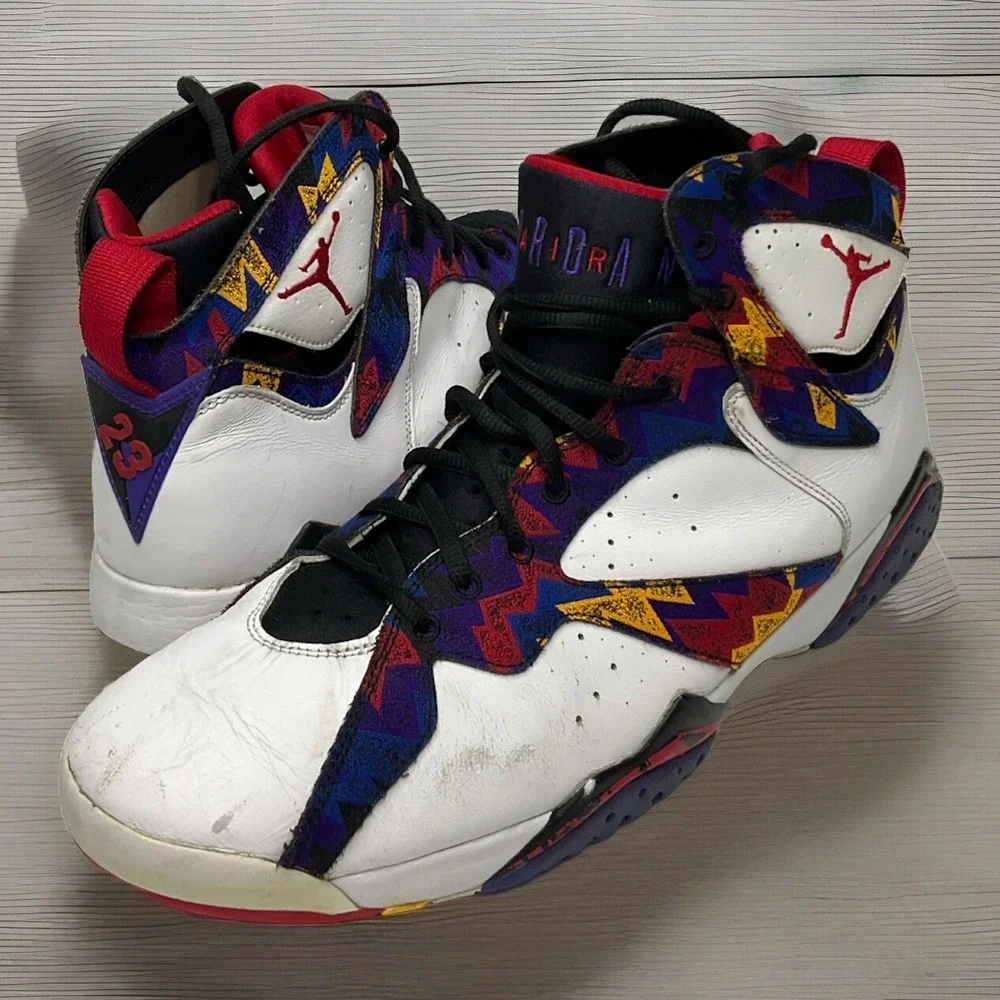 Nike Jordan 7 Retro Sneakers Men Size 13 Nothing But Net 2015 Y2K Shoes